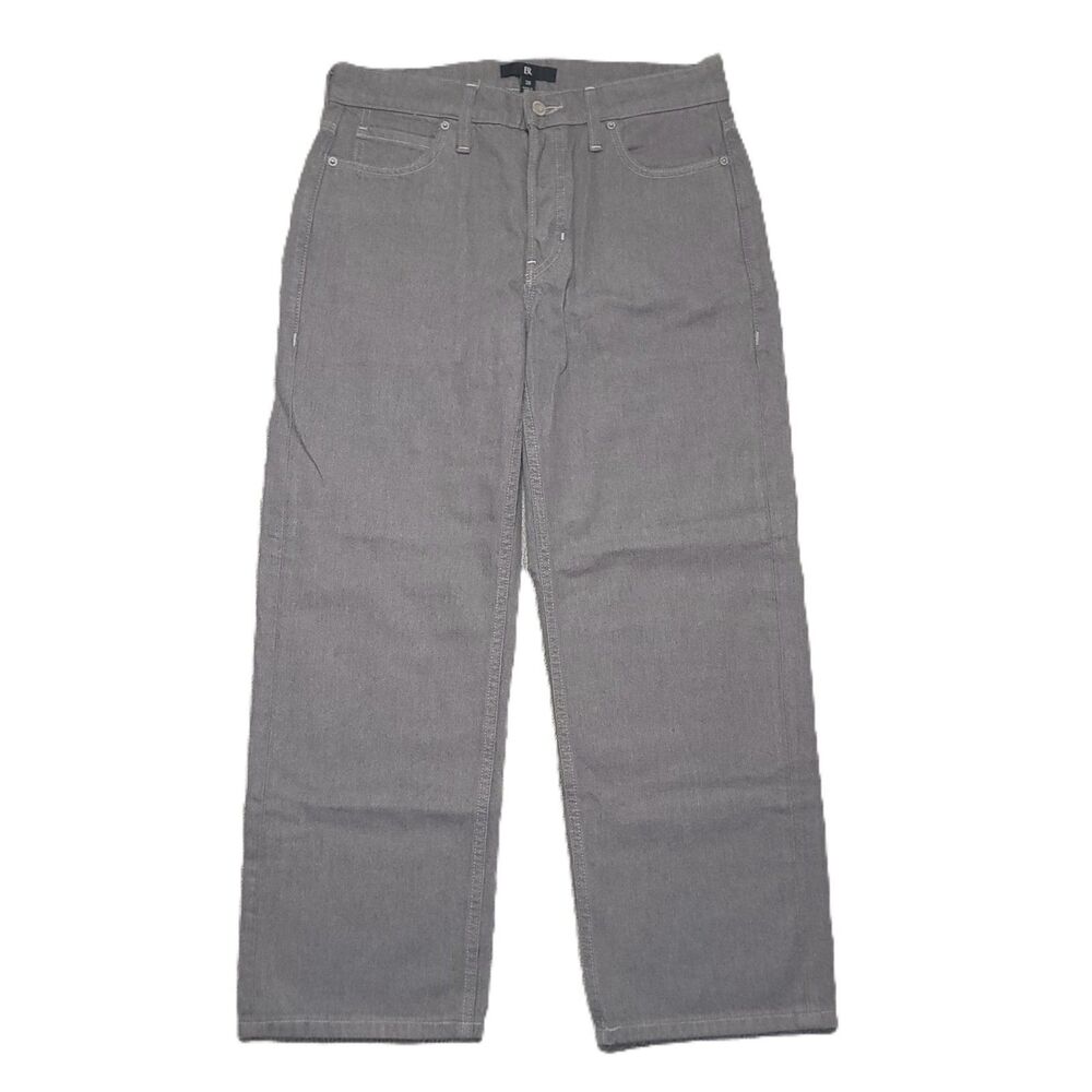 Banana Republic Straight Wide Leg Jeans Womens 28 Button Fly Gray Denim Pants